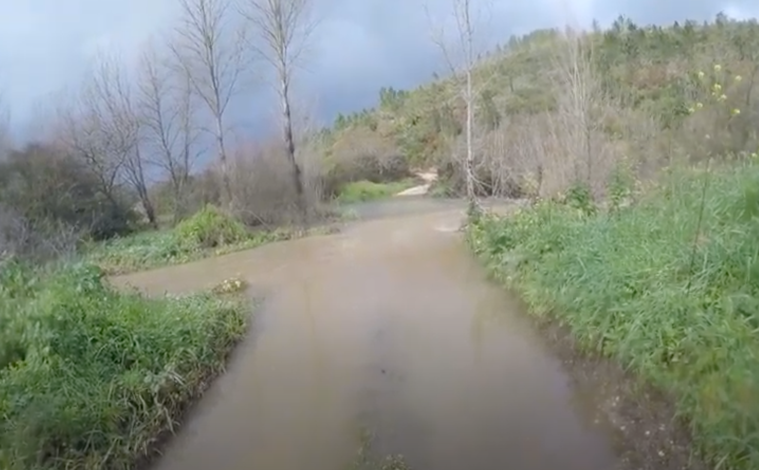 A flooded path